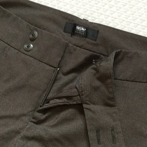 Lightweight pin stripe dark taupe/brown capris - Picture 2 of 3